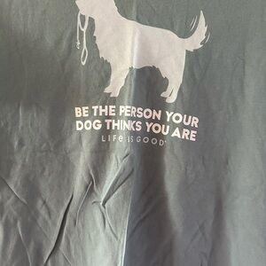 EUC Life Is Good Dog Silhouette Tee - Grayish green Size-XXL